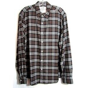 Frank & Eileen Finbar Brown Plaid Button Down Long Sleeve Shirt Size Large NWOT